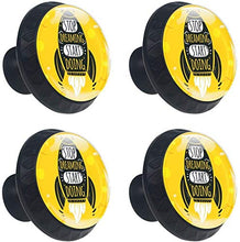 Stop Dreaming Start Doing Pomelli per Porta Set di 4 Pomelli per Mobili Manopole per Cassetti Cucina Armadio Vetro