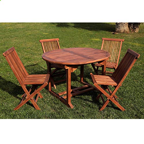 Set Tavolo Ovale allungabile e 4 sedie Pieghevoli
