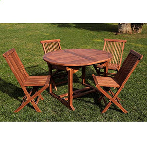 Set Tavolo Ovale allungabile e 4 sedie Pieghevoli