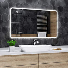 ALASTA® Specchio | Specchio LED con Illuminazione a LED | 100x90cm | Osaka | Personalizza Specchio Bagno | Evaporazione/Specchio ingranditore