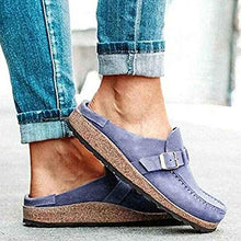 AFANG Donna Scamosciata Slip on Sandali, Piatto Punta Tonda Pantofole Passeggio Senza Schienale Scarpe Casual Comodi Sandali Tinta Unita Moda Pantofole,B,35