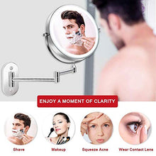 HGXC Specchio da Barba a Parete con Specchio da Bagno con ingrandimento 1X / 10X, 360 °; Girevole, Alimentato da 4 batterie AAA