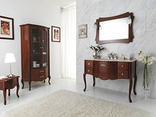 Mobile da bagno stile classico - Misura: L.118 P.57 - Finitura: Noce Antico - Top: Marmo tecnico botticino ricomposto - 100% made in Italy