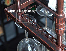 Wine Rack, Vino Rack Hanging Wine Glass Cup Rack metallo dell'annata Ferro soffitto Wine Rack decorazioni scaffale vino Bottle Holder regolabile in altezza scaffali galleggiante Pub Universale Rack, 1