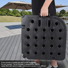 GOTOTO 4 Pezzi Base per Ombrellone da Esterno in Plastica, Quadrata, 50x50x8cm, Nero