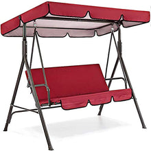 QSLS Set Tenda da Sole per Copertura per Tettuccio di Ricambio per Altalena, Copertura Superiore per Sedile A Baldacchino Impermeabile + Copertura per Sedile Altalena,Rosso,164 * 114 * 15cm