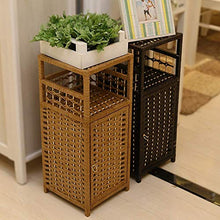 XXSHN Comodino Mobiletto portaoggetti Semplice in Rattan Comodino Quadrato Comodino in Piedi Porta Fiori Scaffale portaoggetti con Porta Ripiani Doppi Scaffale Piccolo per Camera da Letto Comodino