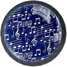 Modello di nota musicale bianco blu reale Pomelli per Porta Set di 4 Pomelli per Mobili Manopole per Cassetti Cucina Armadio Vetro