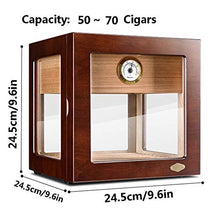 AP.DISHU Sigari da Tavolo Scatole Humidor Scatola di Sigari con Igrometro E Umidificatore Legno di Cedro della Spagna (Valigable Cigar Collection Box)