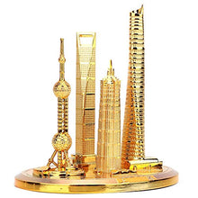 BLLBOO Shanghai Building Models - Shanghai Building Collection Model Oriental Pearl Tower Global Financial Center Souvenir(L-Oro)