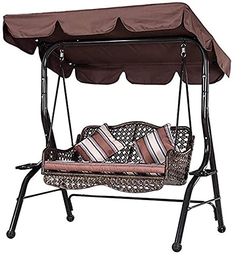 NOTENS Copertura Tetto Dondolo Impermeabile 190x132x15cm Tettuccio Dondolo per Ricambio in 210D Oxford Parasole Dondolo Giardino Anti-UV Anti-Acqua 190cm*132cm*15cm caffè
