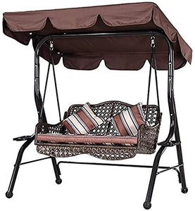 NOTENS Copertura Tetto Dondolo Impermeabile 190x132x15cm Tettuccio Dondolo per Ricambio in 210D Oxford Parasole Dondolo Giardino Anti-UV Anti-Acqua 190cm*132cm*15cm caffè