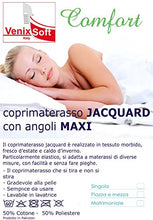 venixsoft Coprimaterasso Spugna Cotone Jacquard con Angoli estendibili con Elastici Singolo 80-85-90-95-100 x 190-195-200