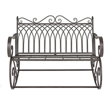 [en.casa] Panca a Dondolo da Giardino/Terrazza Panchina in Metallo per Uso Esterno in Stile Vintage Sedia a 2 Posti Oscillante - Verde
