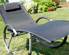 Sedia a Sdraio Dondolo Regolabile con Tessuto plastico Traspirante e Cuscino Kreta-Nero di AS-S, Colore:Nero