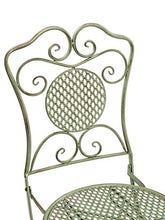 Mobili da Giardino Set Giardino Tavolo e 2 sedie in Ferro Antico Stile Verde