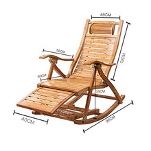 DGHJK Sedia Relax per Esterni Zero Gravity Sedia Pieghevole reclinabile da Giardino Sedia da Giardino Sedia a Dondolo in bambù con Comodi Cuscini Carico Massimo 200 kg