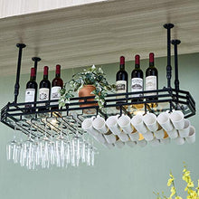 Organizzare la cucina Portabottiglie in metallo per calici con pannello in vetro appeso al soffitto Portabottiglie per vino Portabottiglie galleggiante Scaffali per fiori per bar Arredamento della