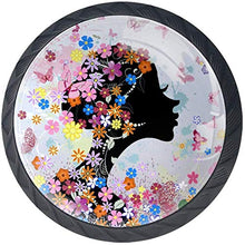 Bacio rosa delle farfalle della ragazza di fiore Pomelli per Porta Set di 4 Pomelli per Mobili Manopole per Cassetti Cucina Armadio Vetro