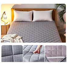 FDesign 6cm Addensare Mattress Topper, Quilted Mattress Protector Ispessita Inverno Tappetinoerasso Tatami Tappetinoerasso Copertura Pad per Lo Yoga o per Il Campeggio,Gray,150 * 200cm