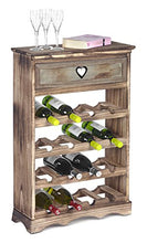 ts-ideen Cantinetta Portabottiglie in Legno Effetto Consumato per 16 Bottiglie Completa di cassetto Porta Accessori