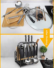 LYM &ripiano di stoccaggio Scaffale da Cucina, Tagliere in Acciaio Inossidabile taglierino portaoggetti ripiano Multifunzione for la casa - Nero Scaffale di Finitura