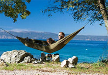NatureFun Amaca da Campeggio da Viaggio Ultraleggera | Capacità di Carico 300kg,(275 x140 cm) Traspirante,Nylon da Paracadute ad Asciugatura Rapida | 2 x Moschettoni Premium,2 x Corde in Nylon Incluse