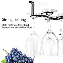 DIYARTS Calici per Portabottiglie Vino A 6 Fori Appesi sotto L'armadio Cremagliera in Ferro Battuto Appendiabiti per Vino in Vetro Contenitore di Scarico Scaffale per Bar Cucina Ristorante