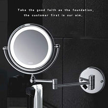 Specchio per il trucco Specchi da bagno Specchi ingrandimento Decorazione della parete Decorazione della parete Ottone rotondo LED Lighting Specchio illuminante Specchi per le donne Trucco Assistente