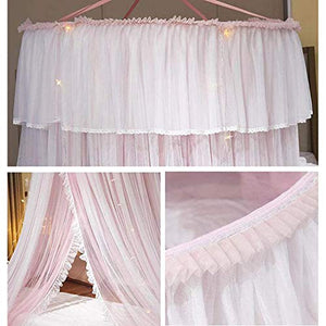 SXFYHXY Rotondo Principessa Baldacchino per Letto Tenda del Baldacchino del Letto - Tenda del Letto della Cupola della Maglia Trasparente a Doppio Strato