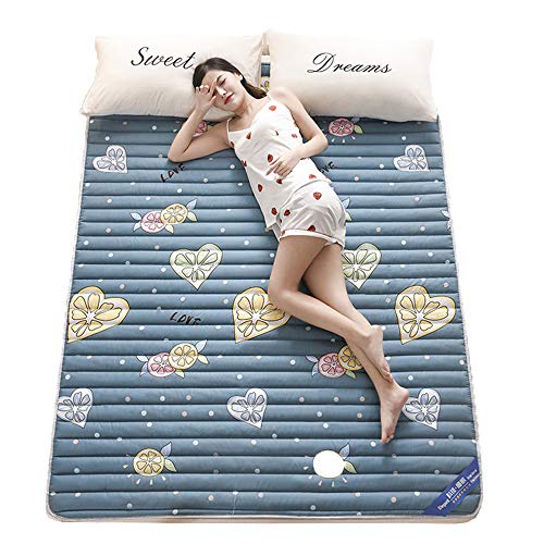 WXLSQ Antiscivolo Materasso Tatami, Letto Pad Lavabile E Pieghevole, Materasso Studente, Materasso in Cotone Stampato, Morbida E Spessa in Stile Giapponese Doppio Futon Singolo,180 * 200cm