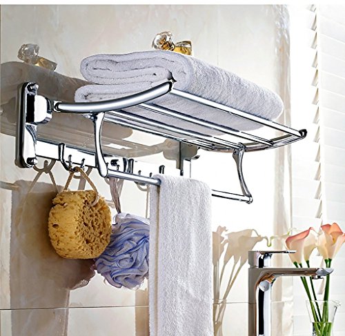 Alqn Portasciugamani Ripiani in acciaio inox per bagno in acciaio inox pieghevole pieghevole portasciugamani,50 cm