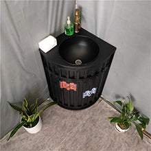 F-HOME Lavabo, Vanità della Toilette Dell'hotel del Bagno Domestico Lavabo in Ferro Stile Industriale Bar Caffetteria Lavandino personalità Creativa (Colore : Nero)