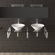 Lavandino in ceramica e vetro trasparente, Alpenberger, serie 100, in vetro, vetro trasparente, lavabo, per il vostro esclusivo bagno, doppio lavabo, lavabo, in ceramica