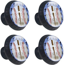 Baseball Pomelli per Porta Set di 4 Pomelli per Mobili Manopole per Cassetti Cucina Armadio Vetro