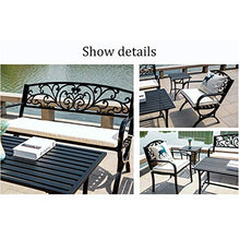 Panchina da Giardino In Metallo Per Esterni,Set 5 Pezzi Tavolo E Sedia Da Balcone Per Il Tempo Libero Con Struttura In Acciaio,Panchina Da Giardino Con Schienale E Braccioli,Per Prato, Cortile