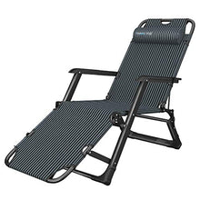 YVX Garden Chair - armchairs with Blue Cushions deckchair Recliner for Patio Chairs, Camping, Beach, Bridge