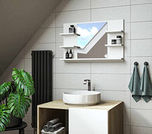 DOMTECH, Specchio da bagno con mensola, bianco, specchio da bagno