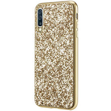Saceebe Compatibile con Galaxy A70 Custodia Silicone TPU Paillettes Glitter Strass Silicone TPU Case PC Coperture [placcatura bordo] Bumper Case Ultra Sottile Antigraffio,oro&