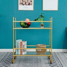 YIN YIN Carrello per Ripiani Carrello ripiano ， ripiano in Metallo Elegante e indossabile Bella Cucina Bagno Ristorante mensola del Carrello del Vino di Fascia Alta, Oro ， 67X32X80CM Carrello a rulli