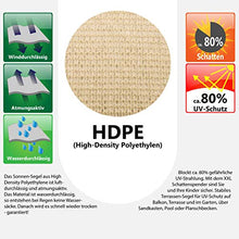 AMANKA Tenda da Sole UV - 2x2x2 m Triangolo HDPE - Telo di Protezione Solare Balcone Giardino Beige