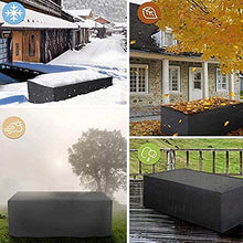 PROUH Copri Tavolo e Sedie da Esterno 45x40x25cm, Copritavolo da Giardino Rettangolare, Copertura per Mobili da Giardino, Impermeabile, Anti-UV, Antivento, Tessuto 441D Oxford