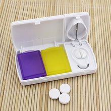 HEALLILY 2 pezzi pillola cutter splitter doppia griglia scatola di pillole compresse di medicinali dispenser divisore custodia