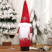 Amosfun 4 Pezzi di Vino di Natale Copre Sacchetti Regalo di Vino Gnomo Svedese Accessori da Tavola di Natale per Festa di Carnevale di Natale (Colore Misto)