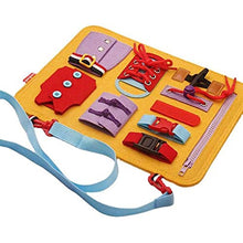ASFD Kids Busy Board Buckle Zip Button Lace Up Tool Toy Montessori Early Education Colorful