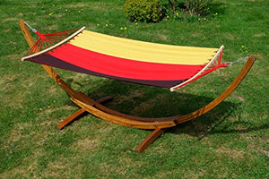 SAS AS-S 320cm Amaca XL Deluxe Nobile con Cornice in Legno larice Bandiera Tedesca