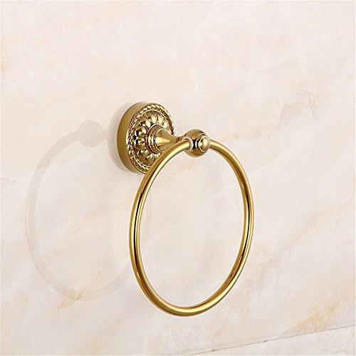 MBYW Portasciugamani Moderno Portasciugamani Elegante per Il Bagno di Moda Portasciugamani in Metallo con Rame Dorato per Bagno/Anello Appeso a Muro/Anello Porta Asciugamani Singolo/Rack