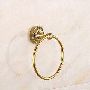 MBYW Portasciugamani Moderno Portasciugamani Elegante per Il Bagno di Moda Portasciugamani in Metallo con Rame Dorato per Bagno/Anello Appeso a Muro/Anello Porta Asciugamani Singolo/Rack