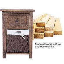 YINUODAY Comodino Rustico Comodini Tavoli Set di 2 Camere da Letto in Stile Rustico con Cassetto E Cestino Tavolino da Caffè Mid-Century da Salotto