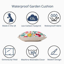 Celina Digby® - Cuscino impermeabile da giardino in fibra cava generosamente riempita Crema. Quadrato. Dimensioni: 43 x 43 cm.
